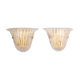 Set of 2 Murano Glass wall lamps by Venini, 1970 Italy.