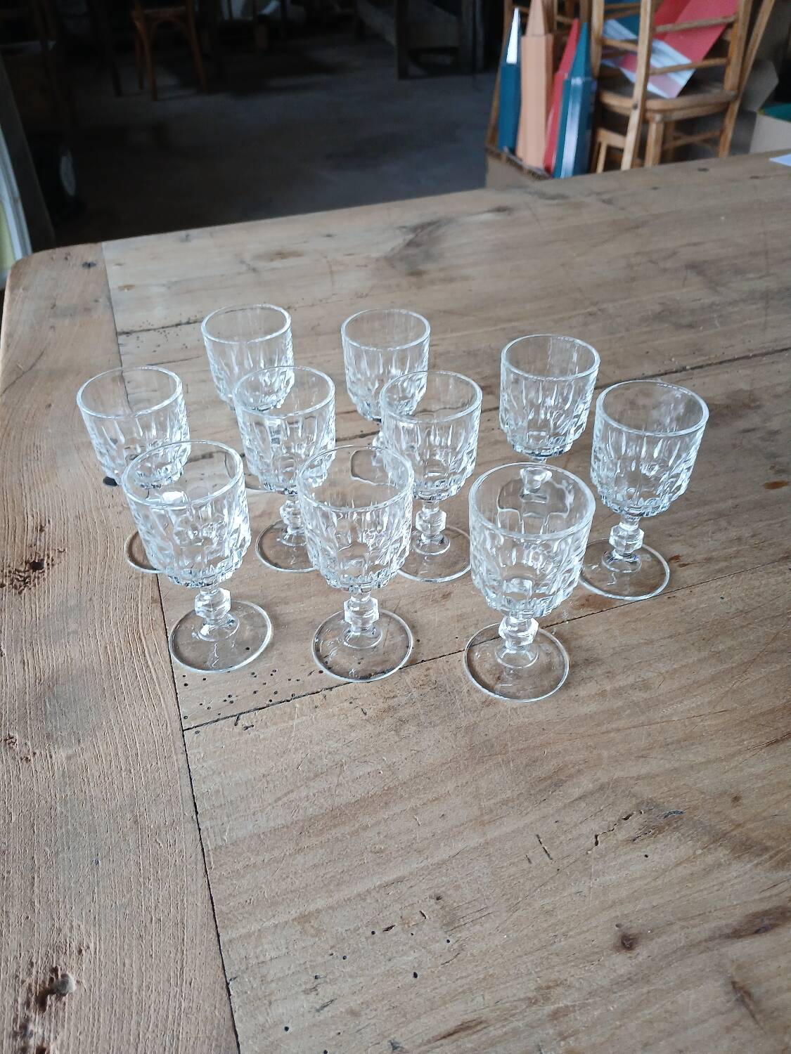 10 antique liqueur glasses