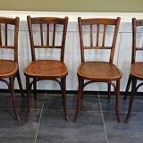 Suite de 4 chaises de bistrot Baumann vintage