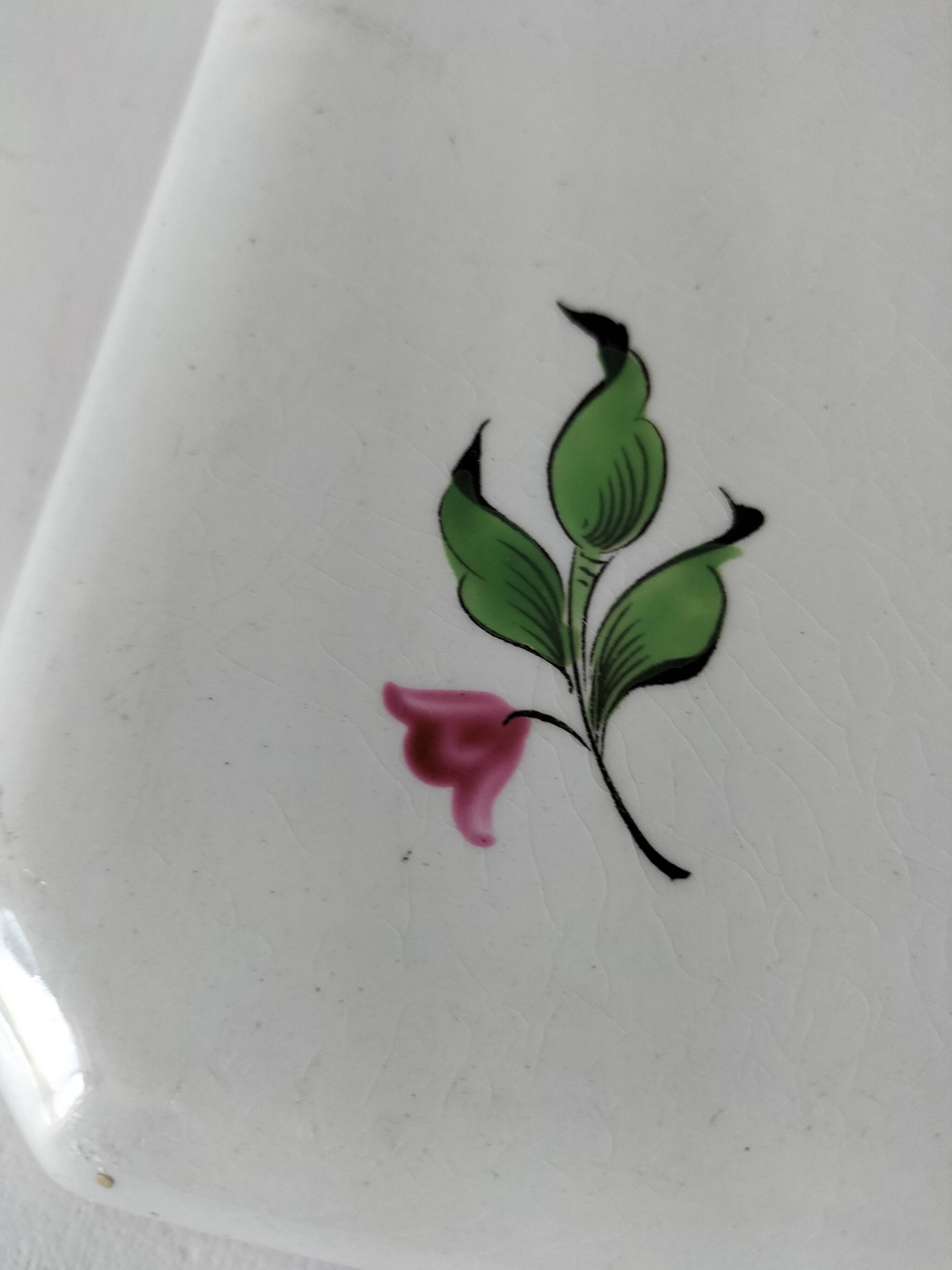 Antique KG Lunéville trivet – Hand-decorated floral design