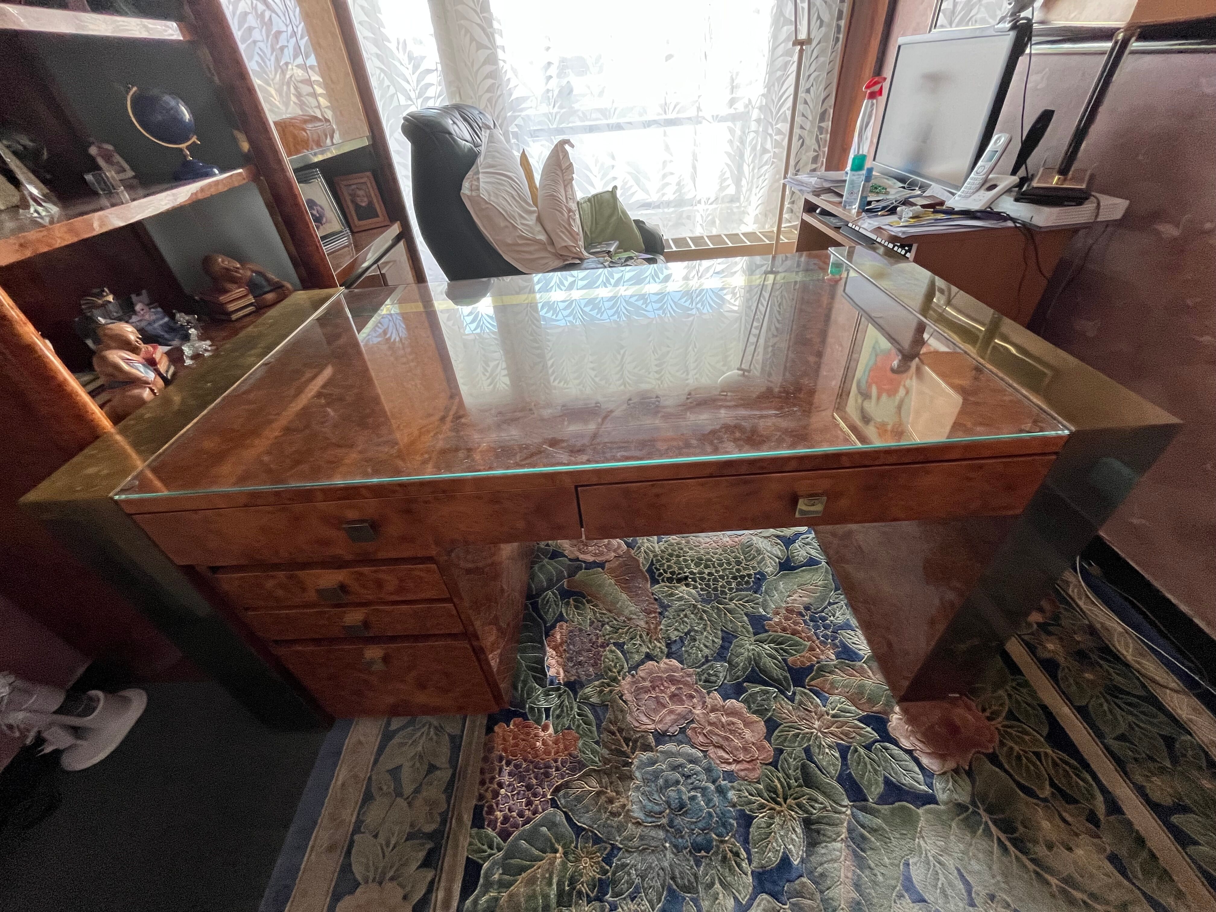 Jean-Claude Mahey elm burl desk