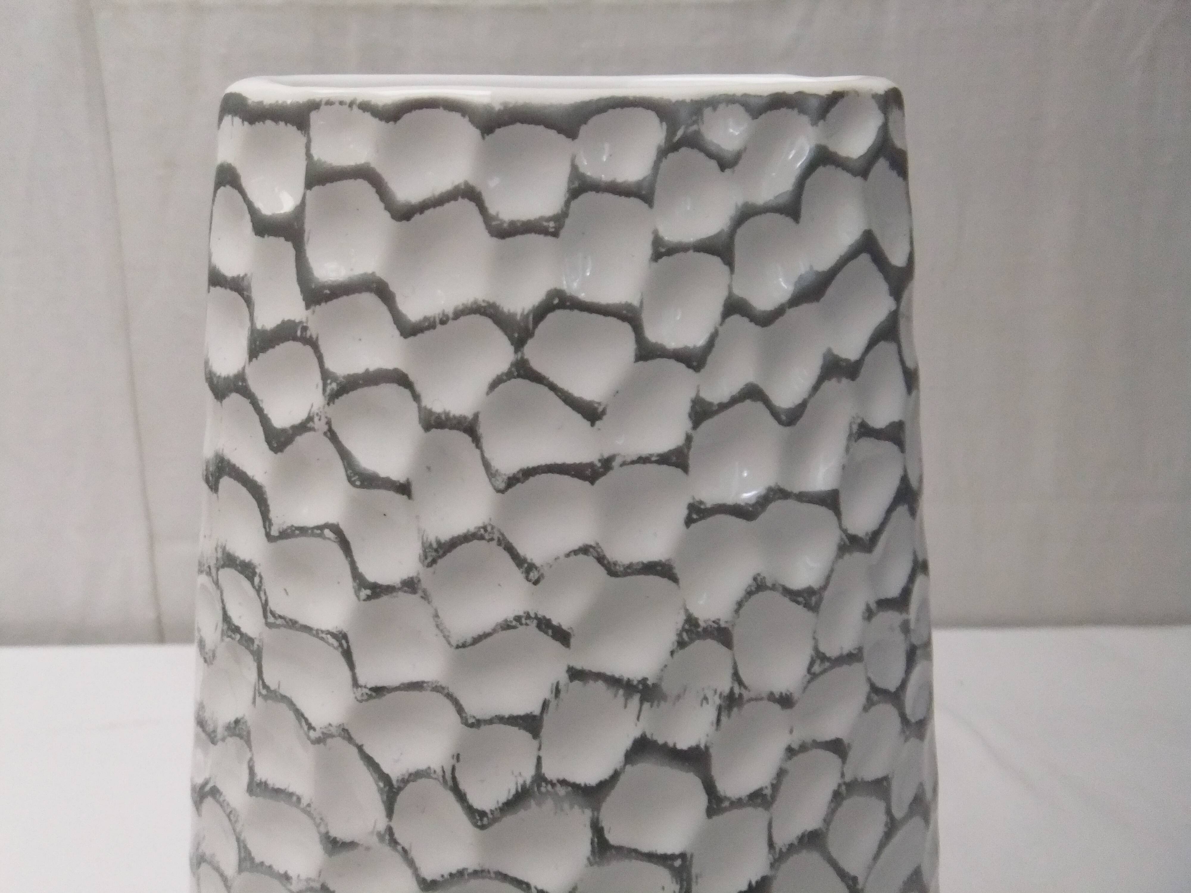 Antique ceramic slip vase signed numbered vintage