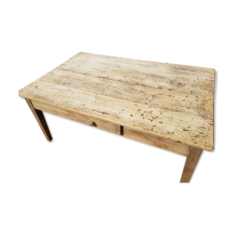 Table basse table de ferme à tiroir