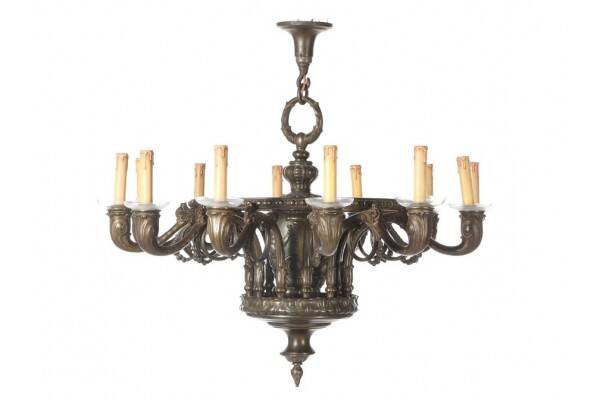Twelve-arm chandelier, Northern Europe, circa 1900.