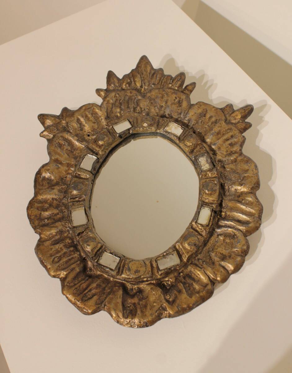 Lead mirror by Irena Jaworska, 1960s