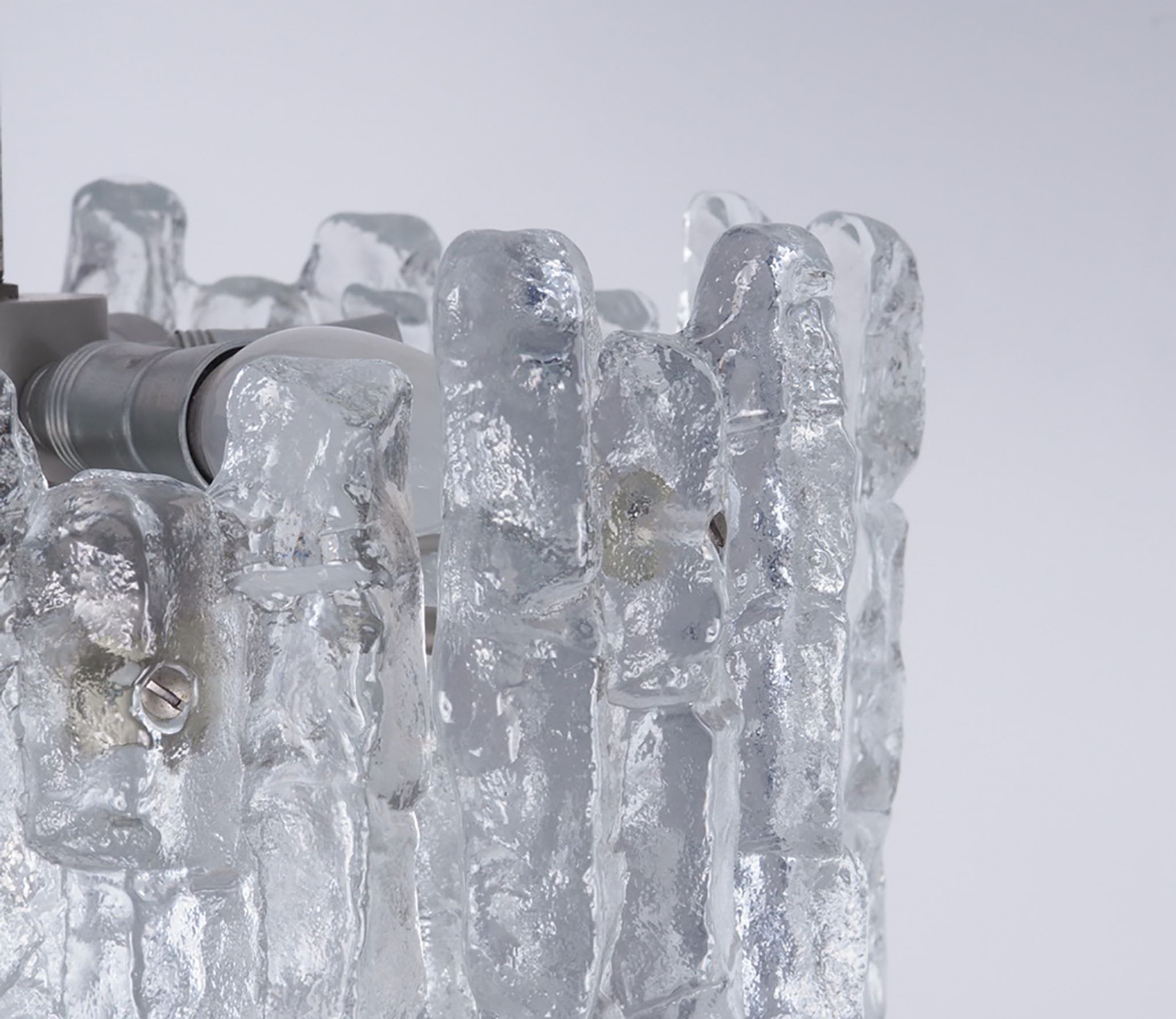 Ice Glass Chandelier by J. T. Kalmar for Kalmar Franken KG, 1960s