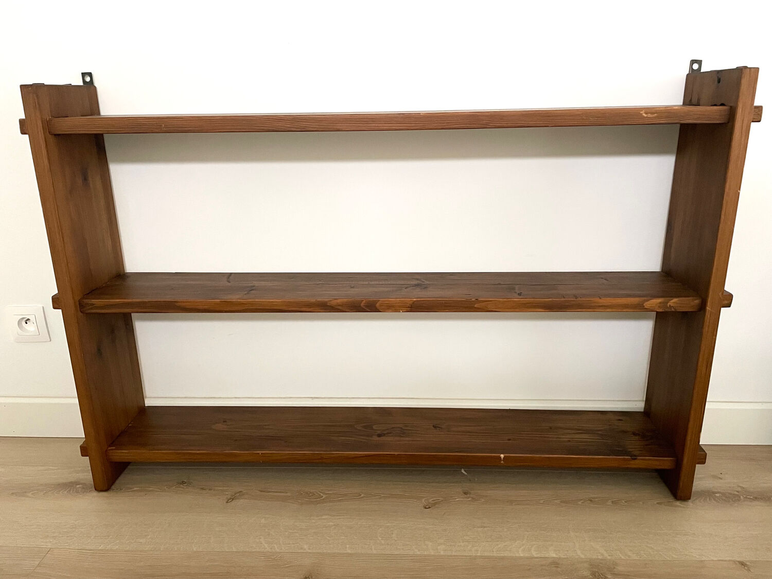 Brutalist wooden shelf