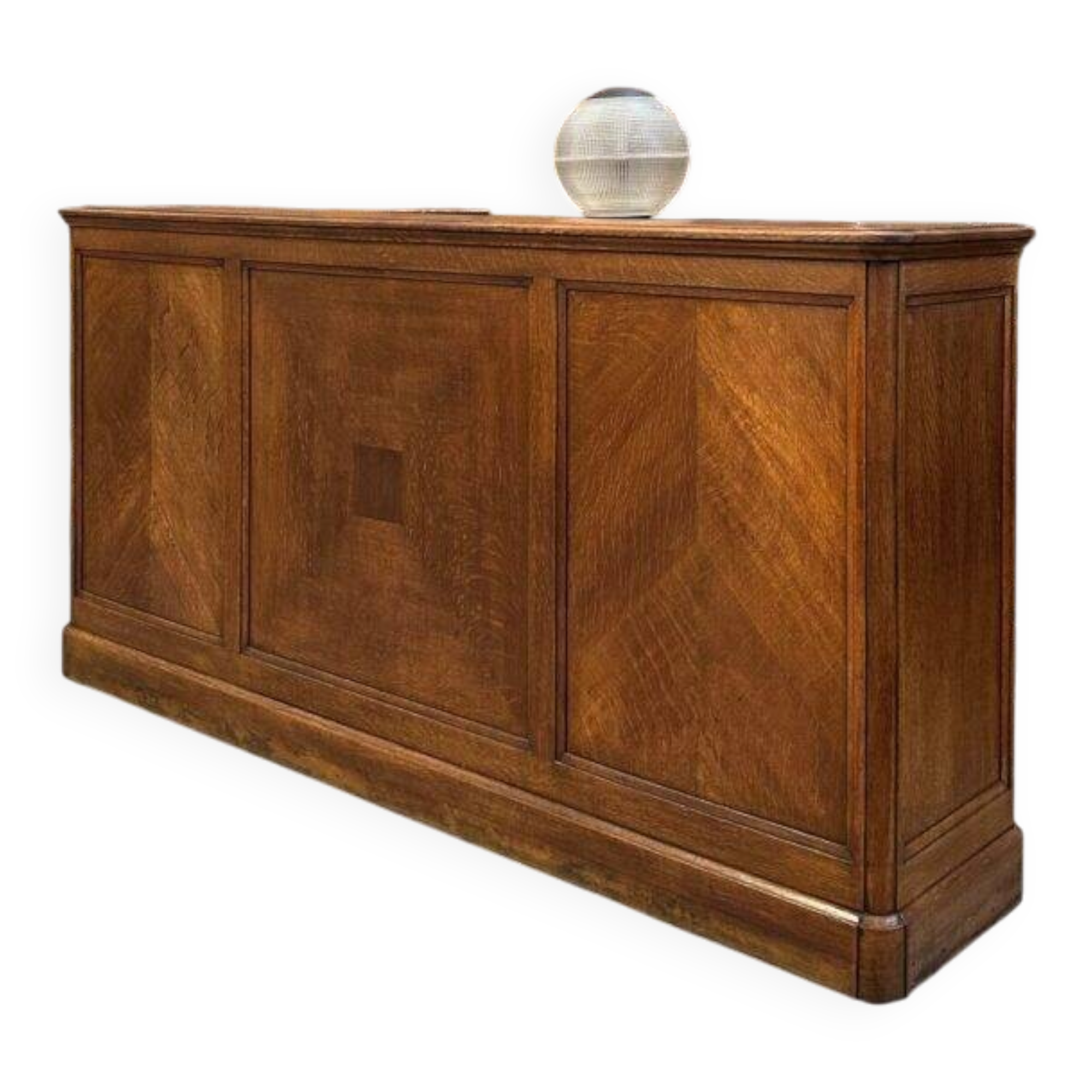 Early 20th-century oak hardware counter