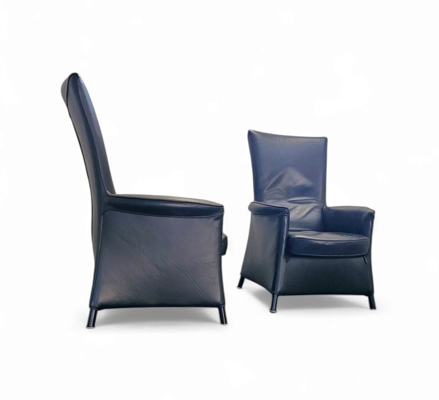 2 x armchair by Wittmann, design Paolo Piva, model Alta Highback, black leather