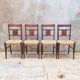 Lot de 4 chaises en chêne et corde