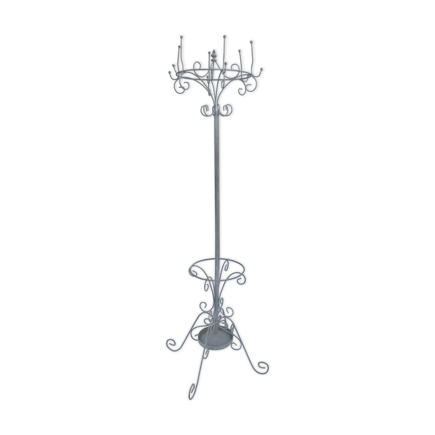 Vintage wrought iron parrot coat rack