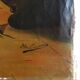 Mid century signed painting with Flemish interior