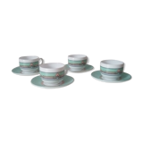 Lot of 4 vintage coffee cups graphic pattern
