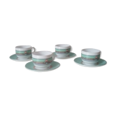 Lot of 4 vintage coffee cups graphic pattern