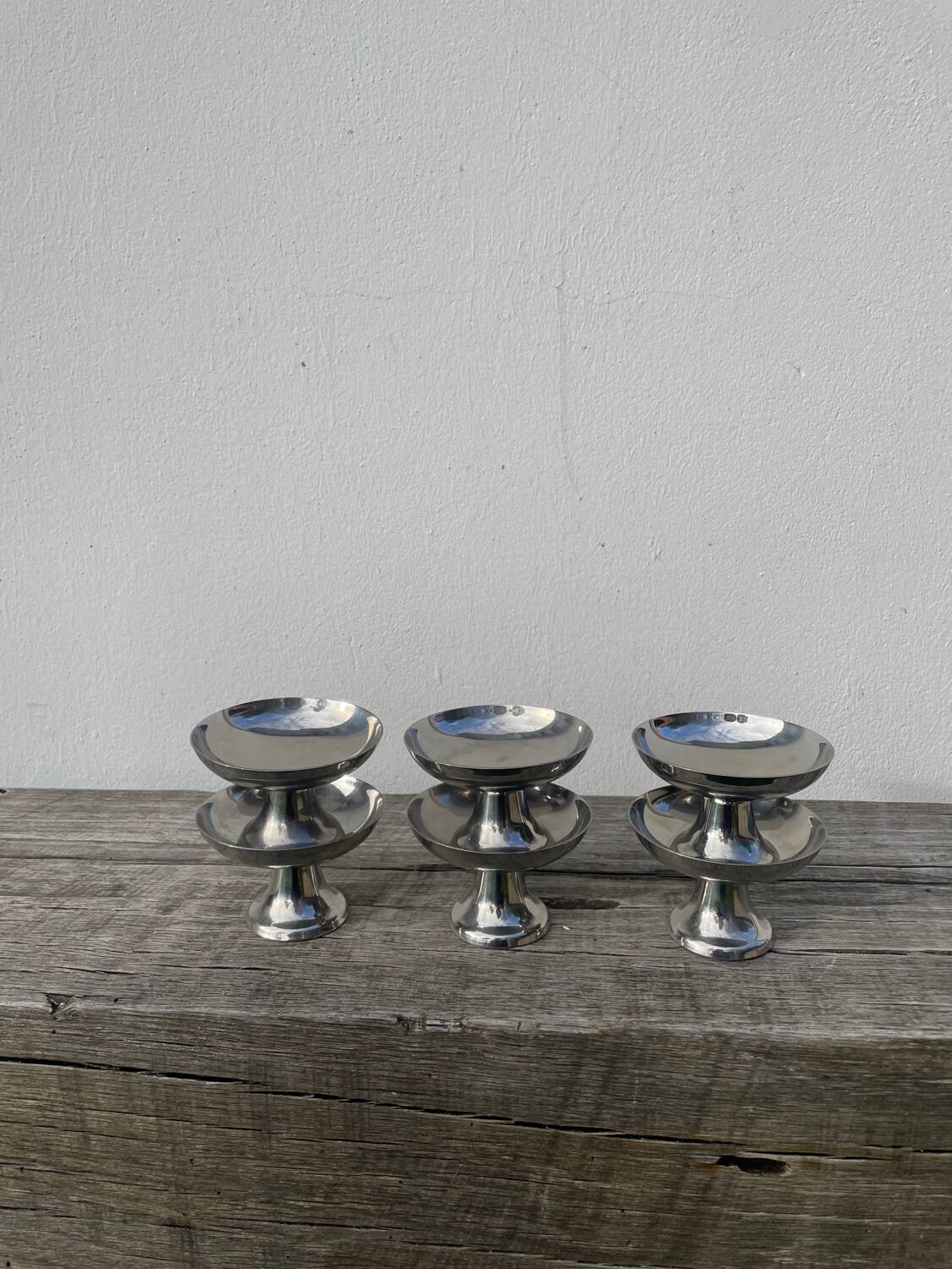 6 stainless steel cups 1970