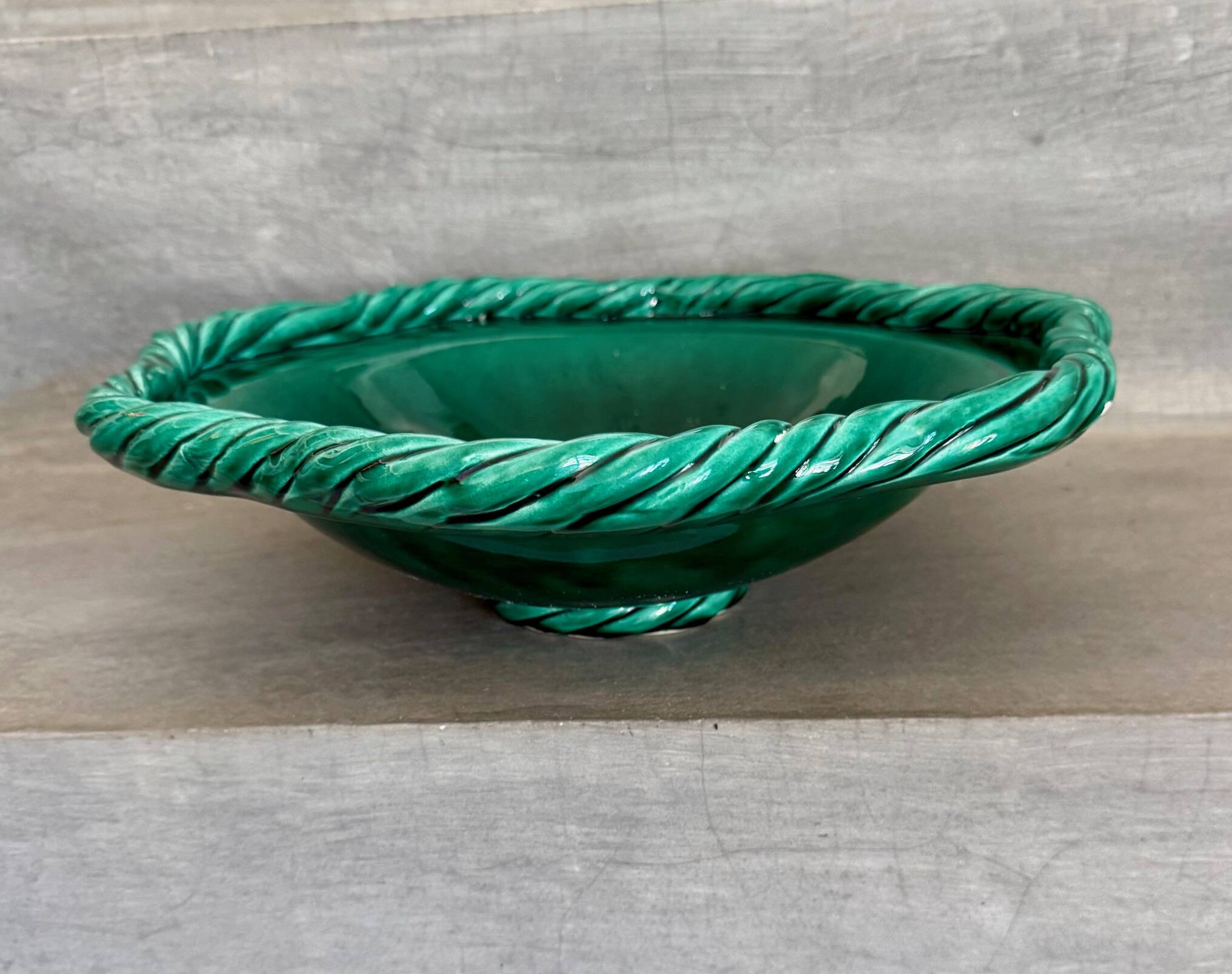 Large glazed ceramic platter from Vallauris