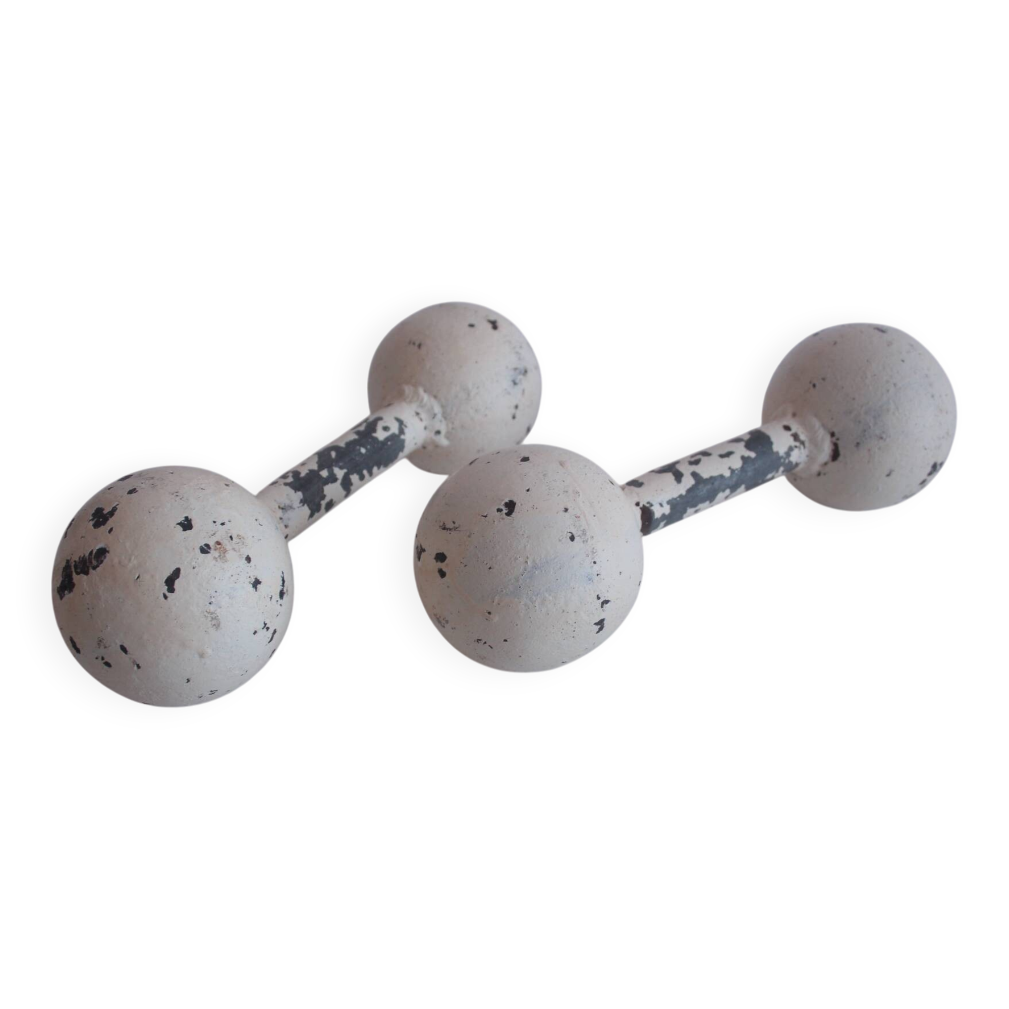 Set of Art deco Double Ball Dumbbells, 1930s.