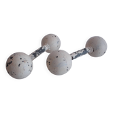Ensemble d'haltères Art déco à double boule, années 1930.