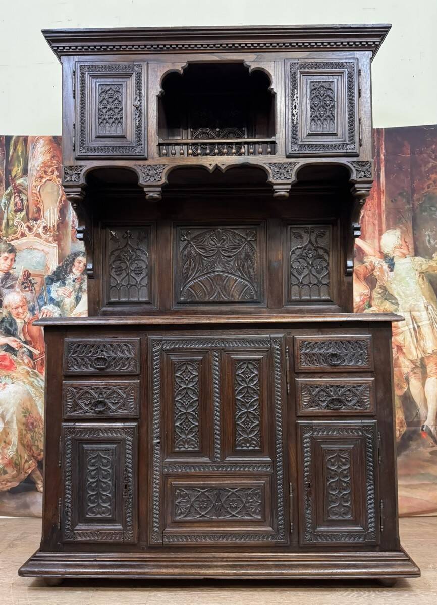 Renaissance Style Cabinet in Carved Wood circa 1850