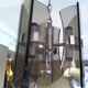 Metal chandelier and smoked glass 1970