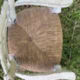 Fauteuil de marais en paille et bois peint pour enfant