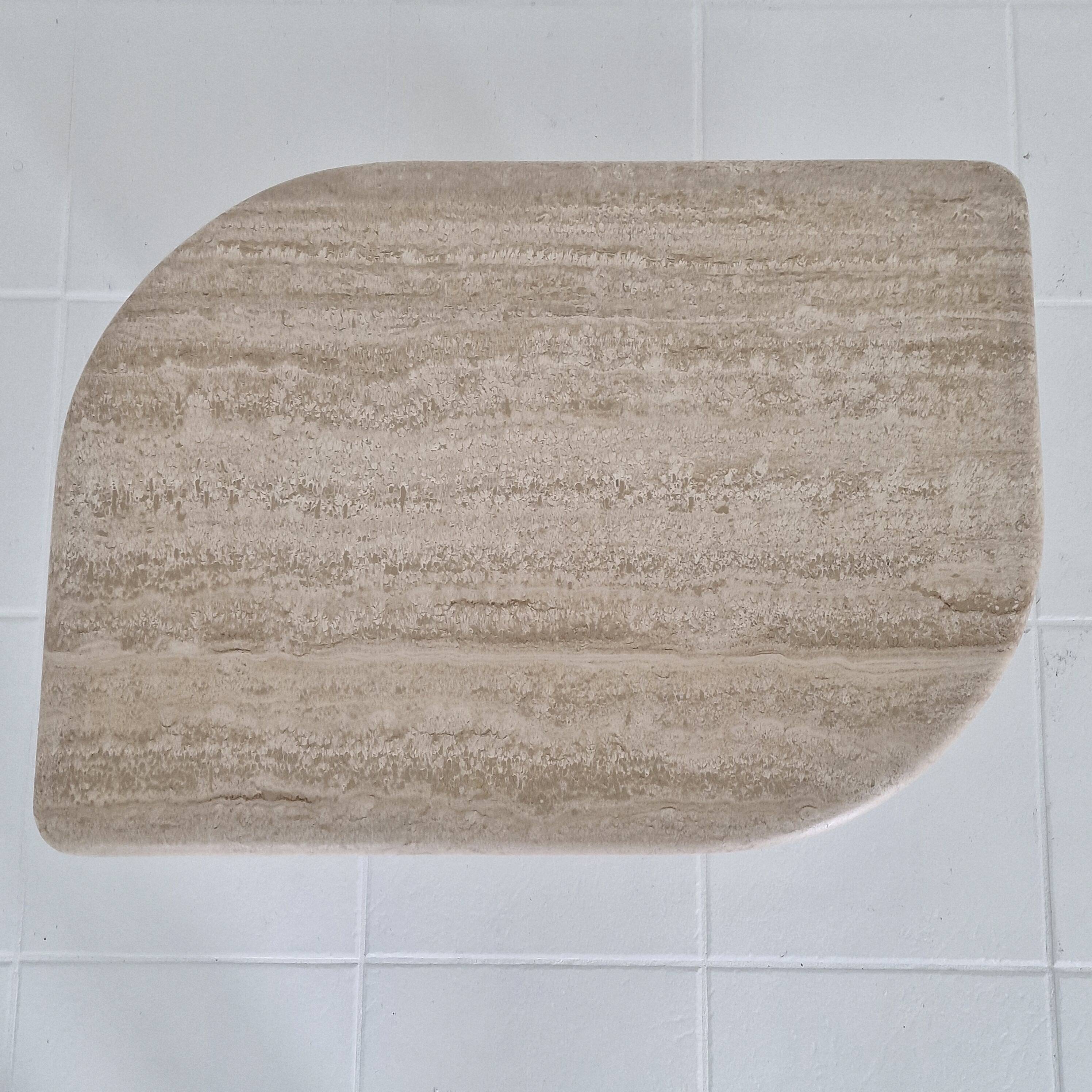 Travertine Coffee or Side Table in Teardrop Shape, Italy 1980s