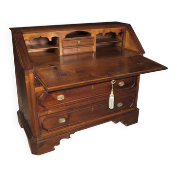 Drop-leaf desk in solid walnut, post-1850.