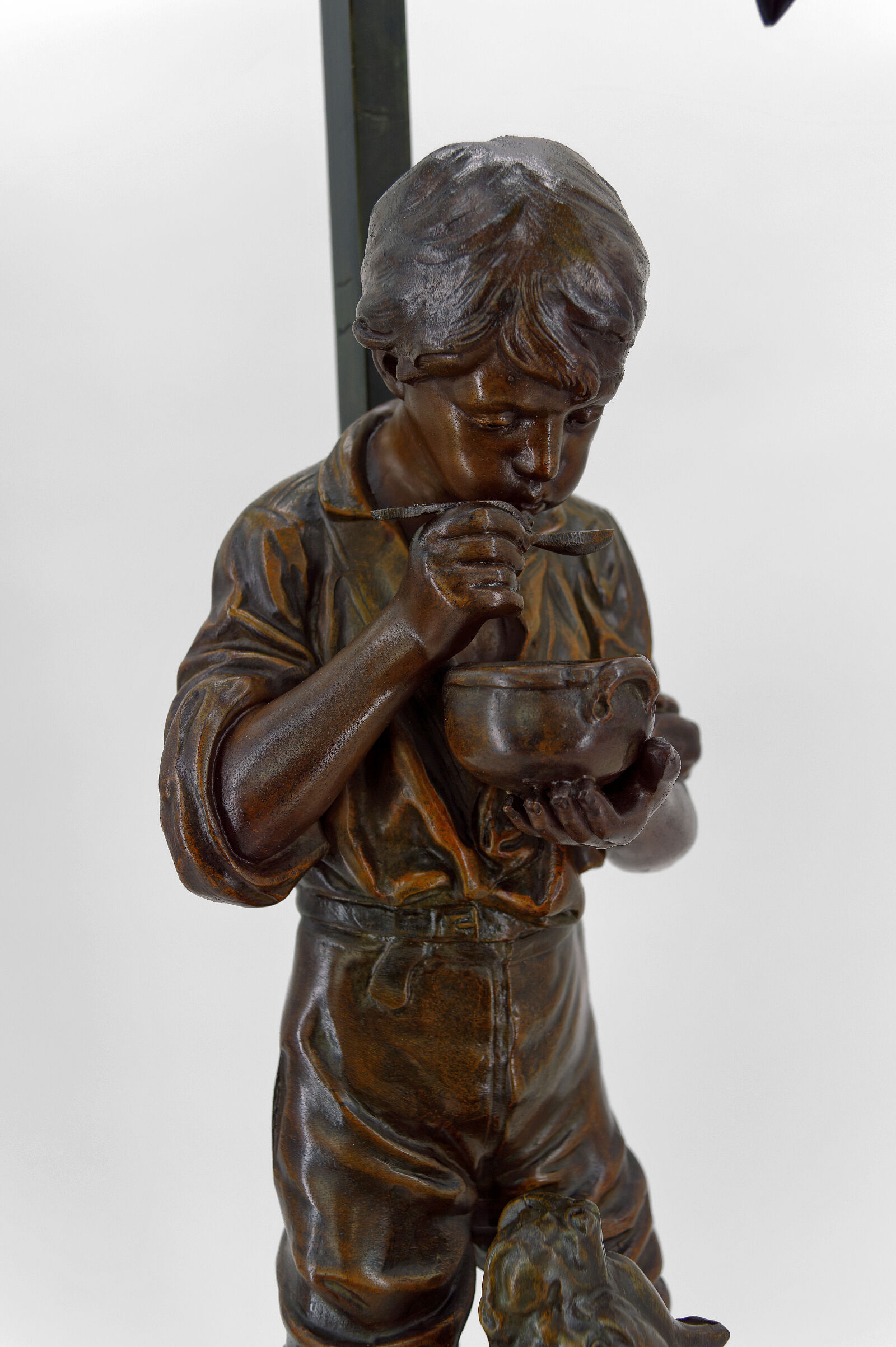 Lamp "La Bonne Soupe" by Victor Rousseau, Art Nouveau, circa 1900