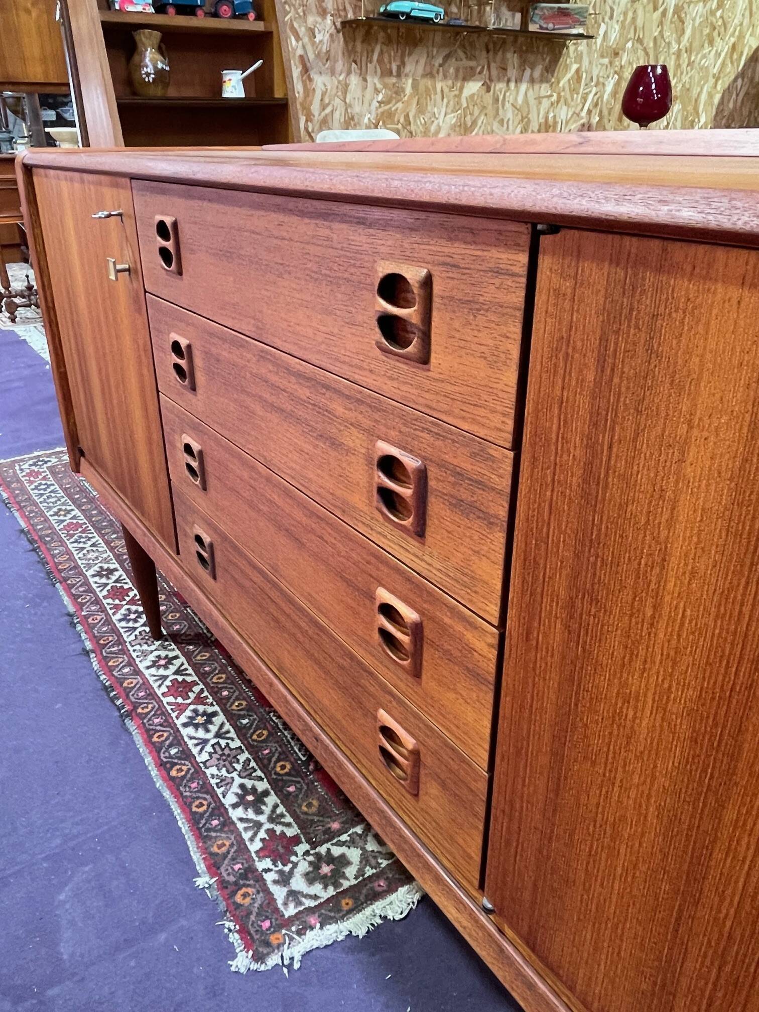 Vintage teak sideboard Scandinavian design 1960s
