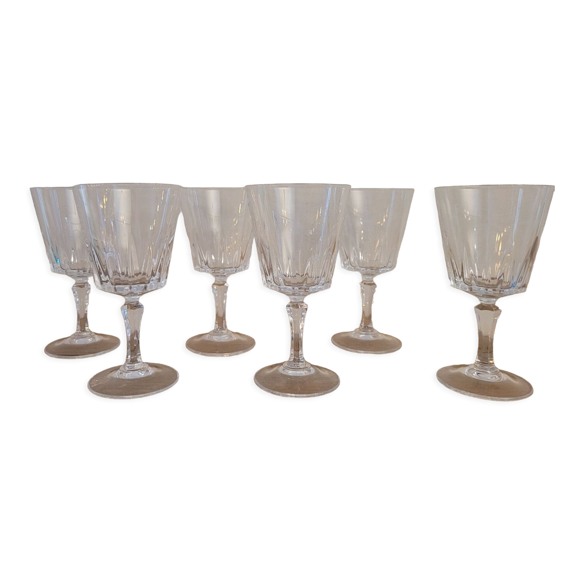 6 crystal stemmed glasses