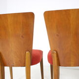 Set of four restored dining chairs model H-214 designed by Jindřich Halabala, 1950's.