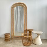 Rattan foot mirror with braces H:2m