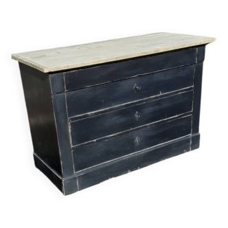 Commode patinée noire