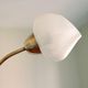 Vintage brass chandelier tulip white strié glass 1950 3 old light lights restored