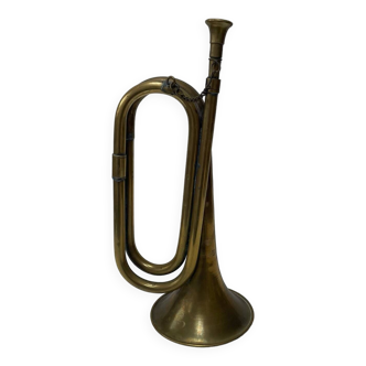 Antique army brass bugle