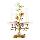 Incredible large gilt and crystal Floral table lamp by Palwa