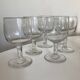 Set de 6 verres tulipe comptoir de bistrot  1950 en verre irrégulier