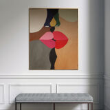 Acrylic paint The last of kisses colorful painting for contemporary design