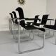 6 black tubular chairs design by Axel Bruchhäuser model D20 bauhaus