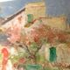 Landscape Painting Oil on Panel Early 1900s Italy Antique Painting
