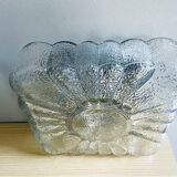 Spanish square textured glass flush mount lamp