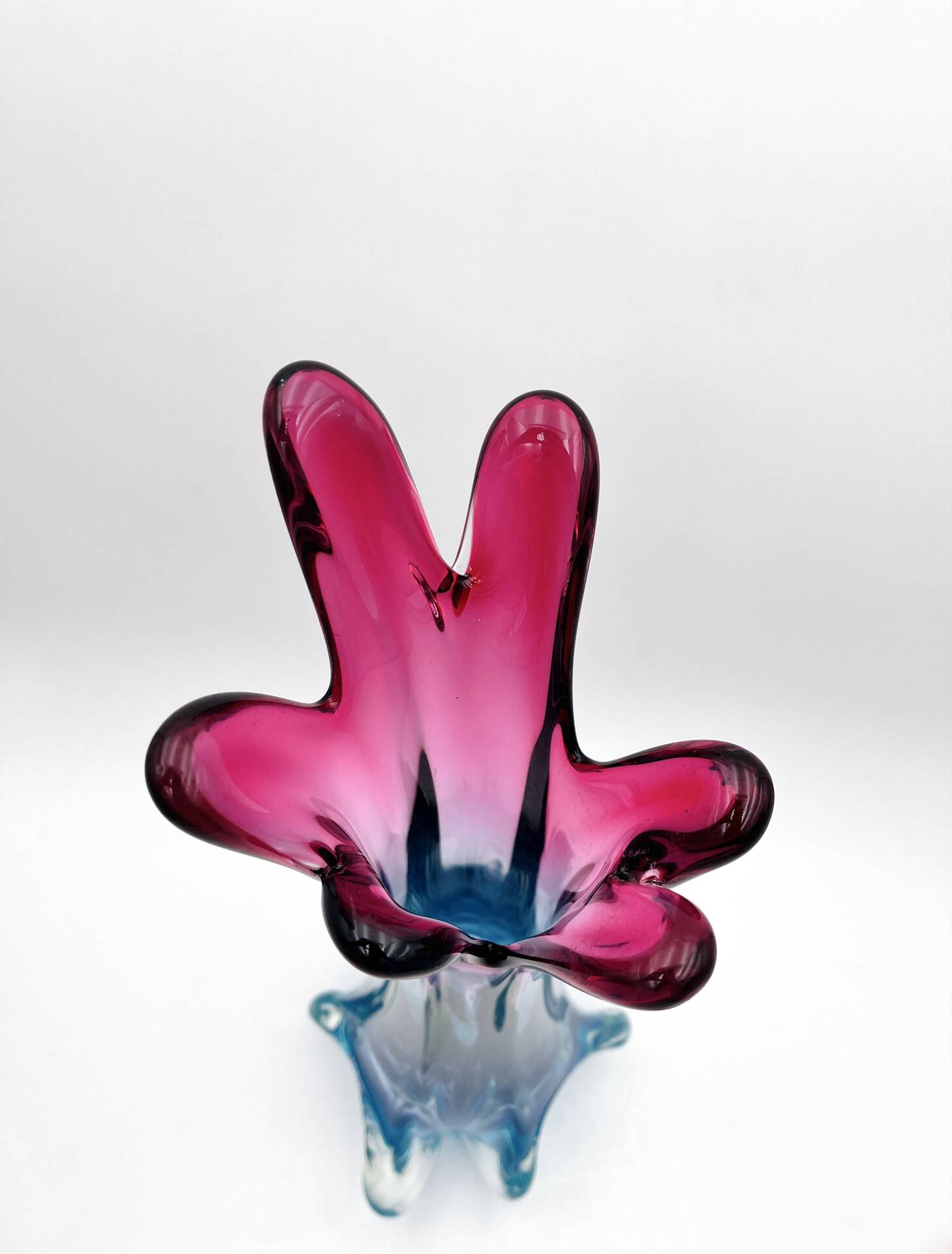 Giant Murano Vase Fratelli Toso Sommerso Gradient 51cm 4.2kg 60s 70s