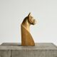 Sculpture of a boxer bookends in carved solid wood, mid-20th century.
