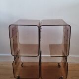 Meuble vintage plexiglas fumé