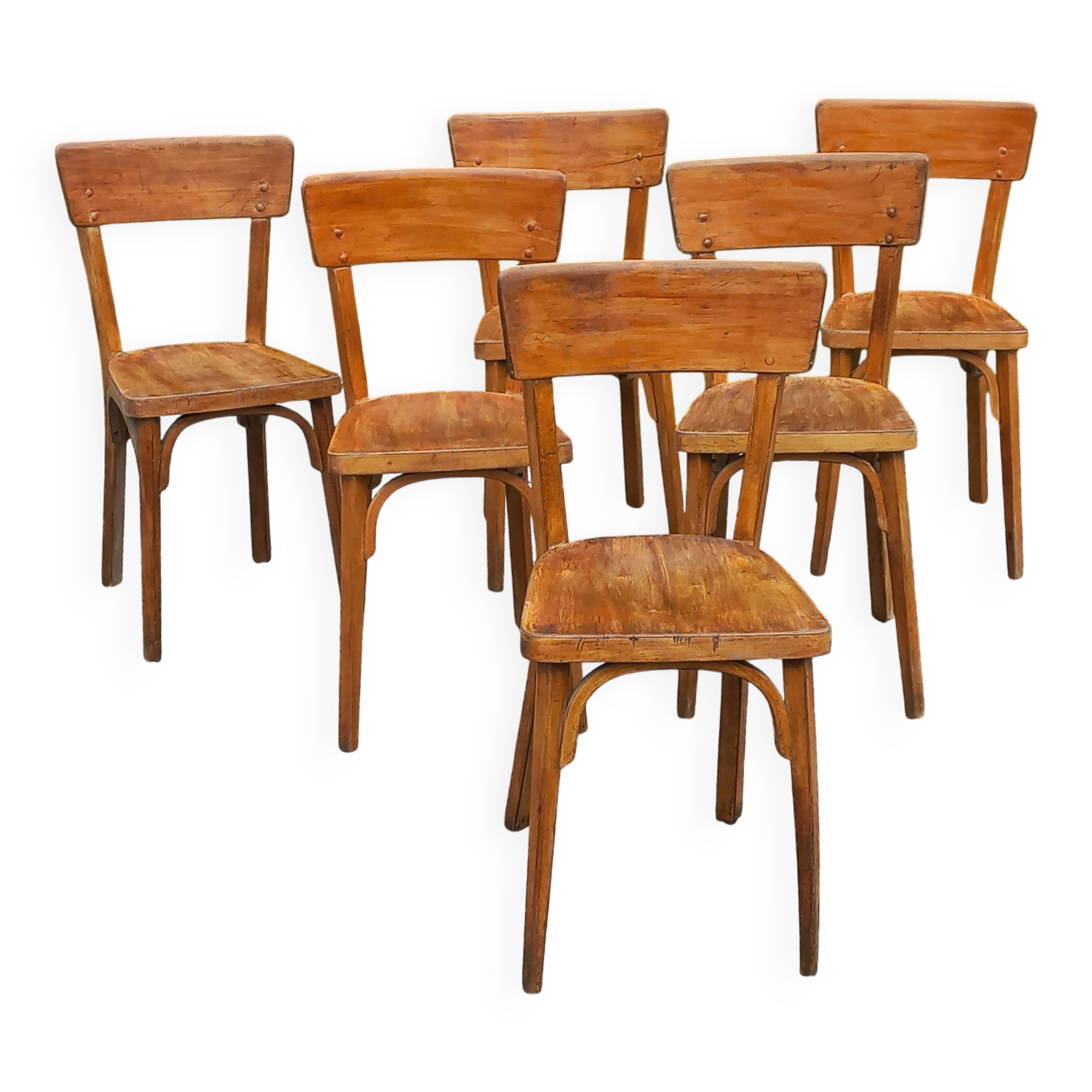 Set of 6 1950s bistro chairs