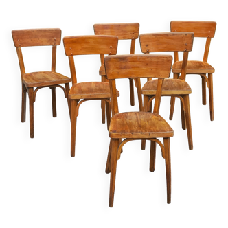 Set of 6 1950s bistro chairs
