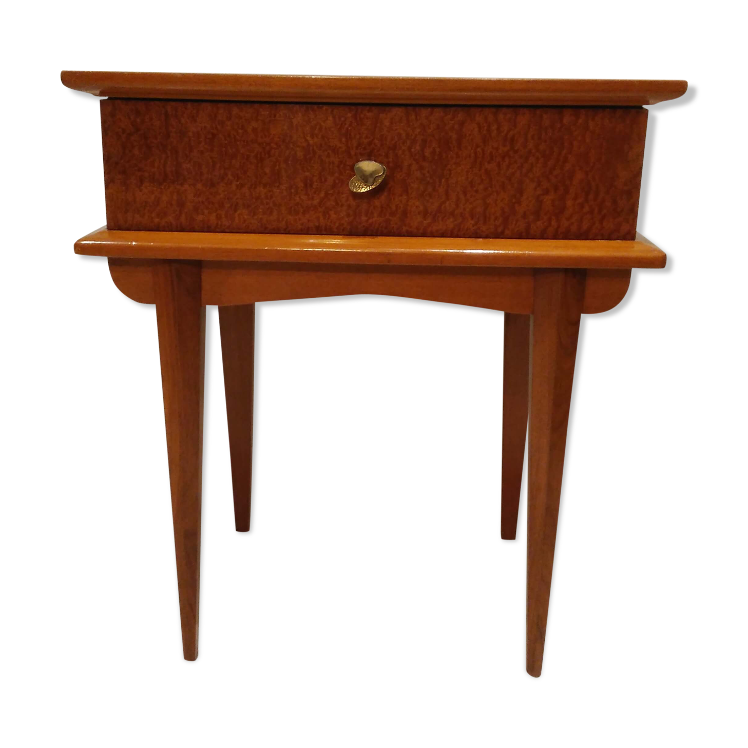 Vintage bedside table with compass feet