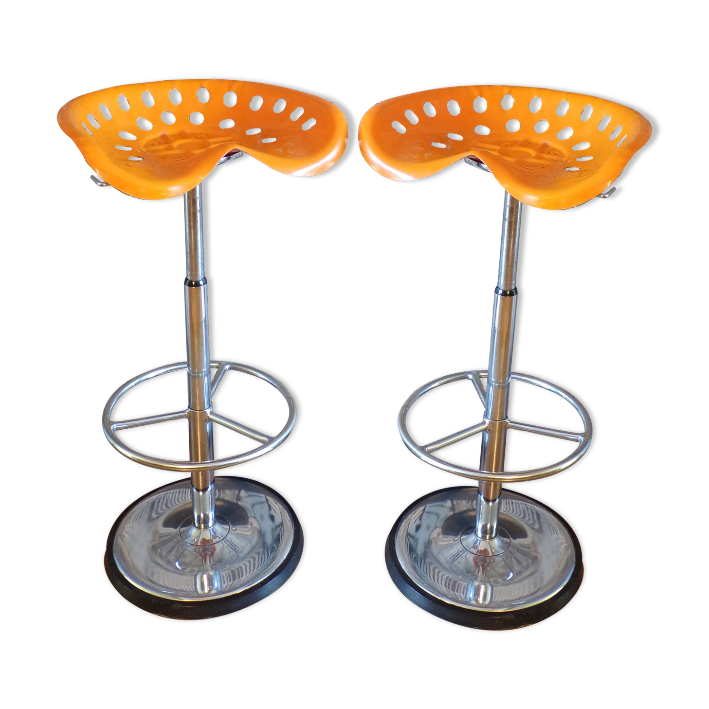 Pair of Mirima orange stools 1970s