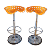 Pair of Mirima orange stools 1970s