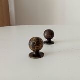 Pair of antique bronze furniture handles.